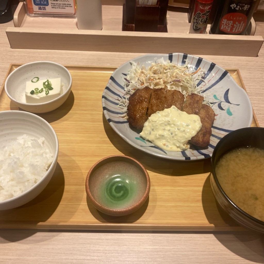 ユーザーが投稿したチキン南蛮定食の写真 - 実際訪問したユーザーが直接撮影して投稿した栄定食屋やよい軒 名古屋伏見店の写真