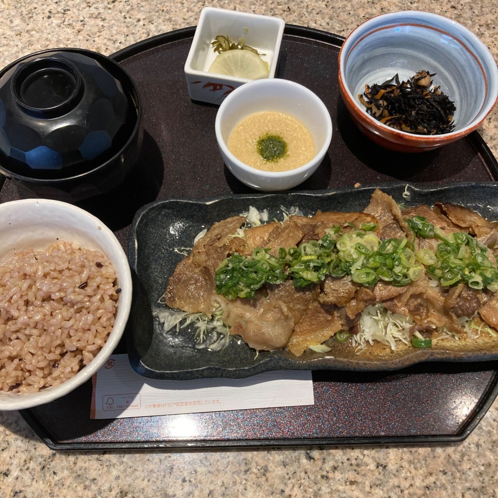 ユーザーが投稿したLunchあぐ一豚焼自然著御膳の写真 - 実際訪問したユーザーが直接撮影して投稿した西新宿居酒屋音音 新宿センタービル店の写真