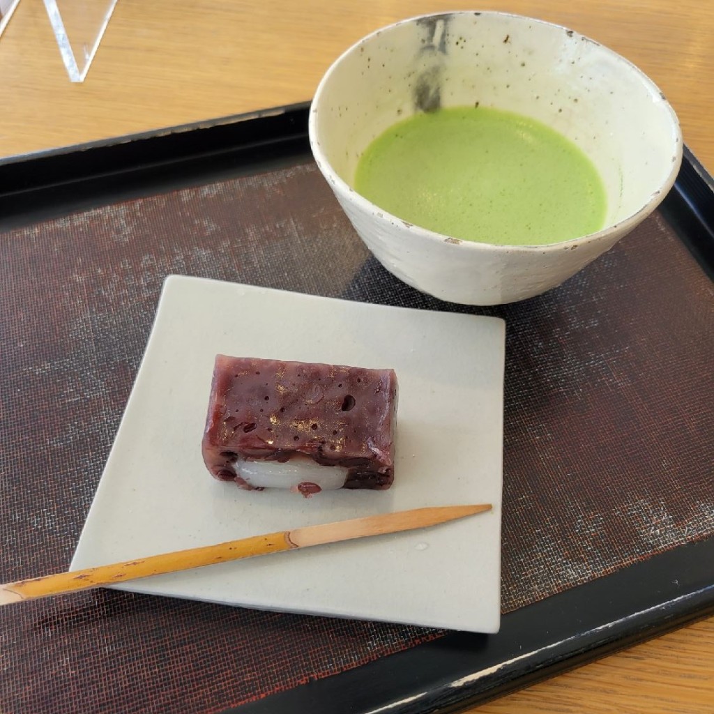 ユーザーが投稿した抹茶セットの写真 - 実際訪問したユーザーが直接撮影して投稿した渋川和菓子叶 匠寿庵 草津店の写真