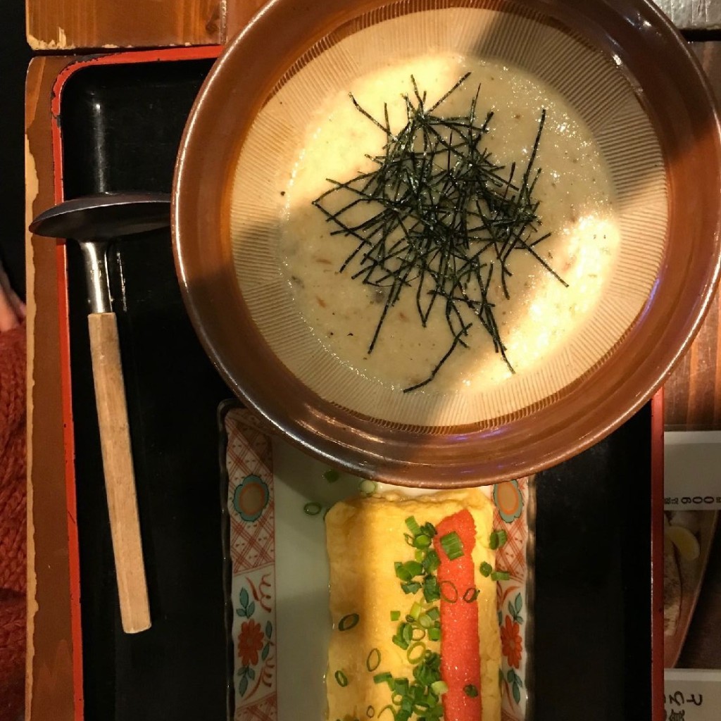 ユーザーが投稿した九州麦みそとろろと明太出汁巻き定食の写真 - 実際訪問したユーザーが直接撮影して投稿した芝居酒屋九州 熱中屋 田町三田 LIVEの写真