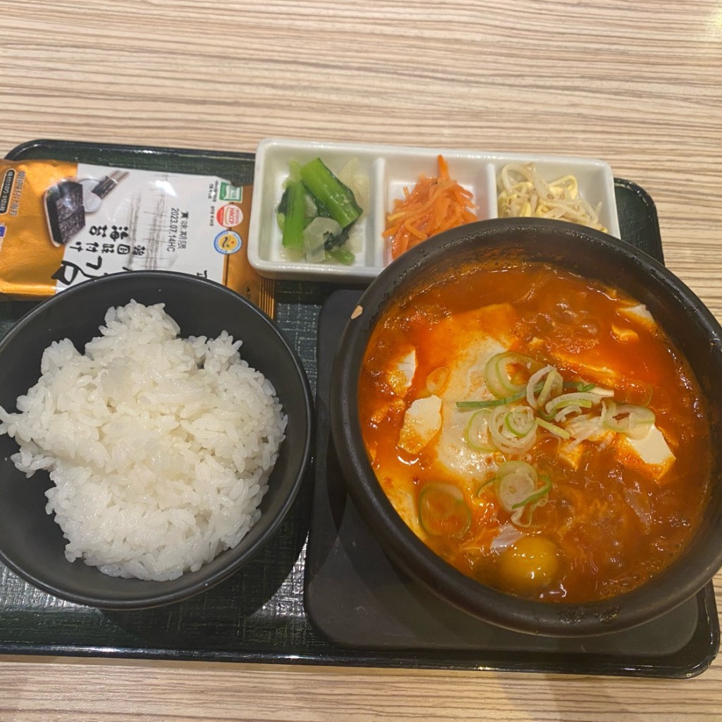 ユーザーが投稿した1280Dinner 豚キムチスンドゥブの写真 - 実際訪問したユーザーが直接撮影して投稿した玉川韓国料理東京純豆腐 二子玉川店の写真
