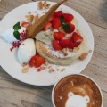 いちごパンケーキ - 実際訪問したユーザーが直接撮影して投稿した大名スイーツCafe del SOLの写真のメニュー情報