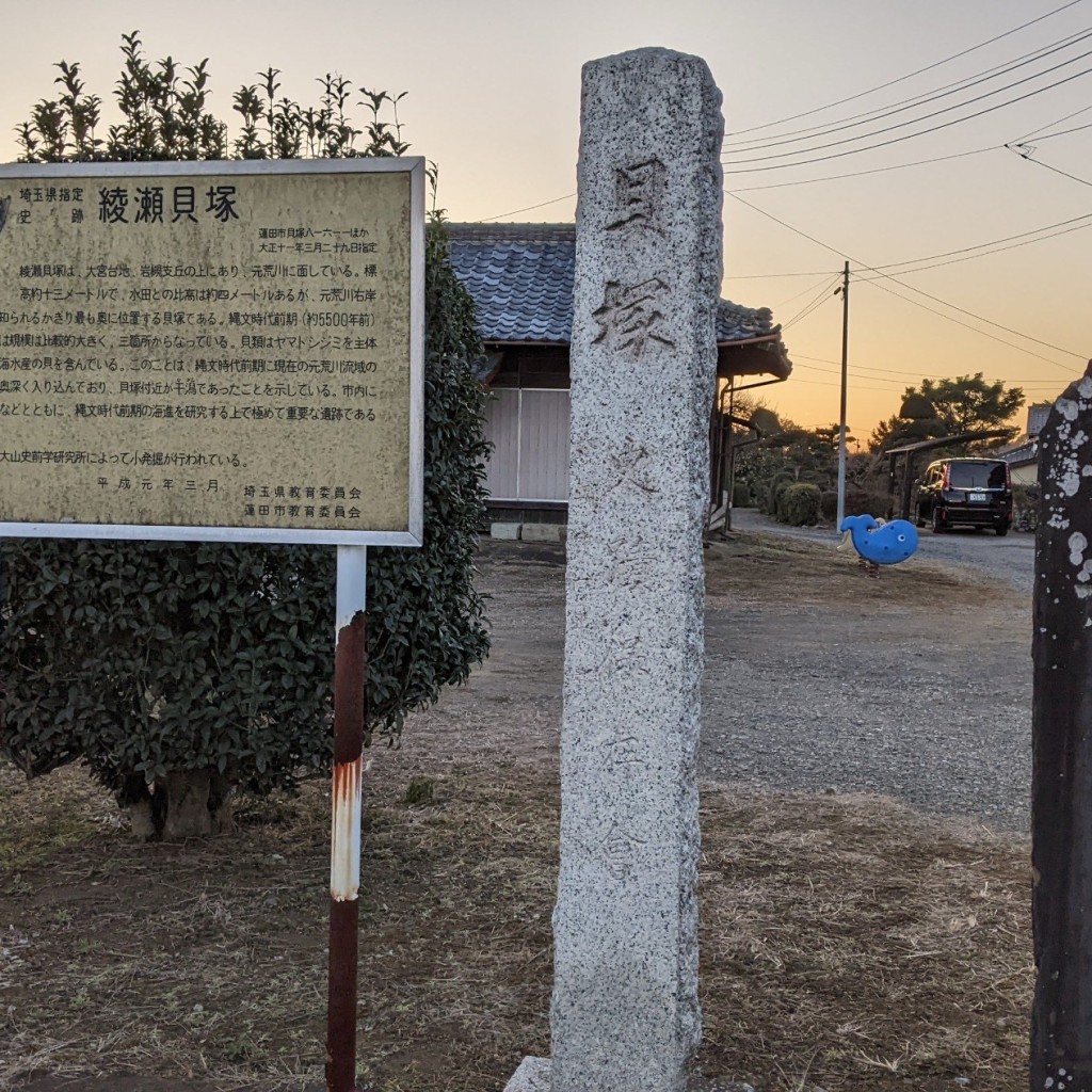 実際訪問したユーザーが直接撮影して投稿した貝塚遺跡地綾瀬貝塚の写真