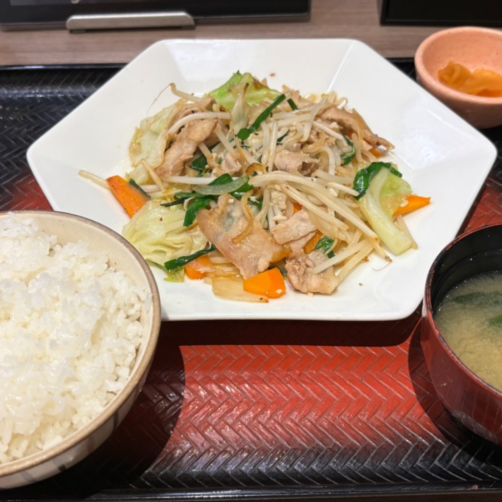 ユーザーが投稿した[定食]肉野菜 塩こうじ炒めの写真 - 実際訪問したユーザーが直接撮影して投稿した柏定食屋大戸屋 柏駅南口店の写真