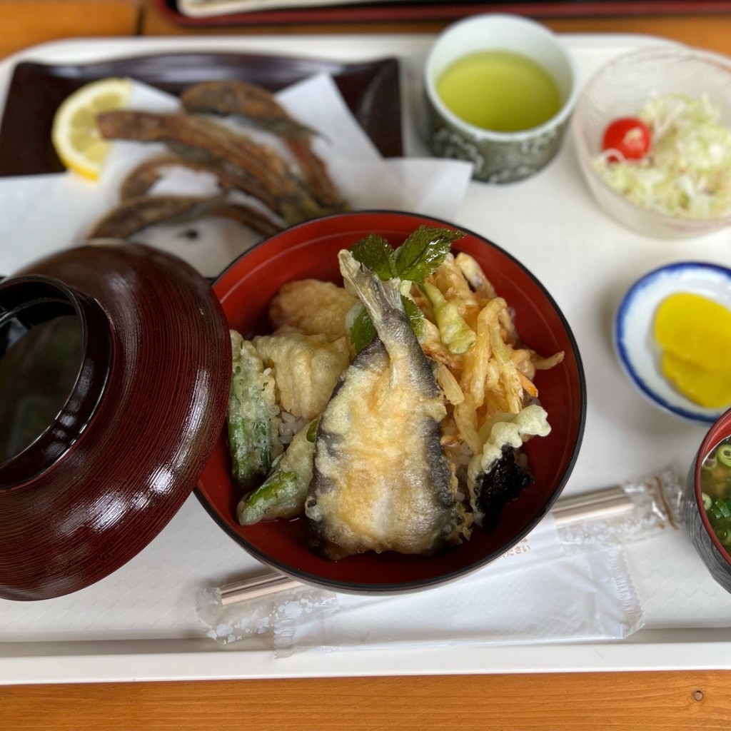 ユーザーが投稿したあゆ天丼の写真 - 実際訪問したユーザーが直接撮影して投稿した滝谷魚介 / 海鮮料理清流茶屋の写真