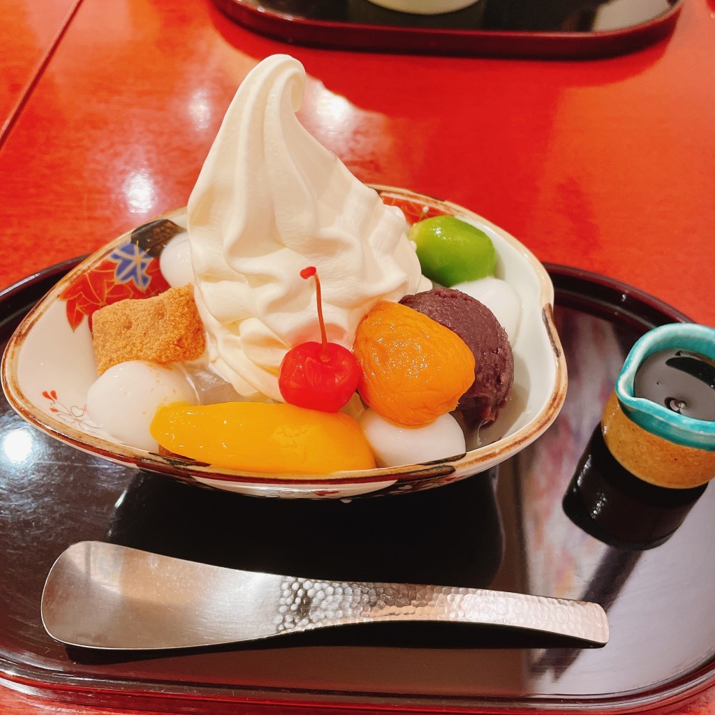 ユーザーが投稿した白玉クリームあんみつの写真 - 実際訪問したユーザーが直接撮影して投稿した溝口和食 / 日本料理麻布茶房 溝の口店の写真