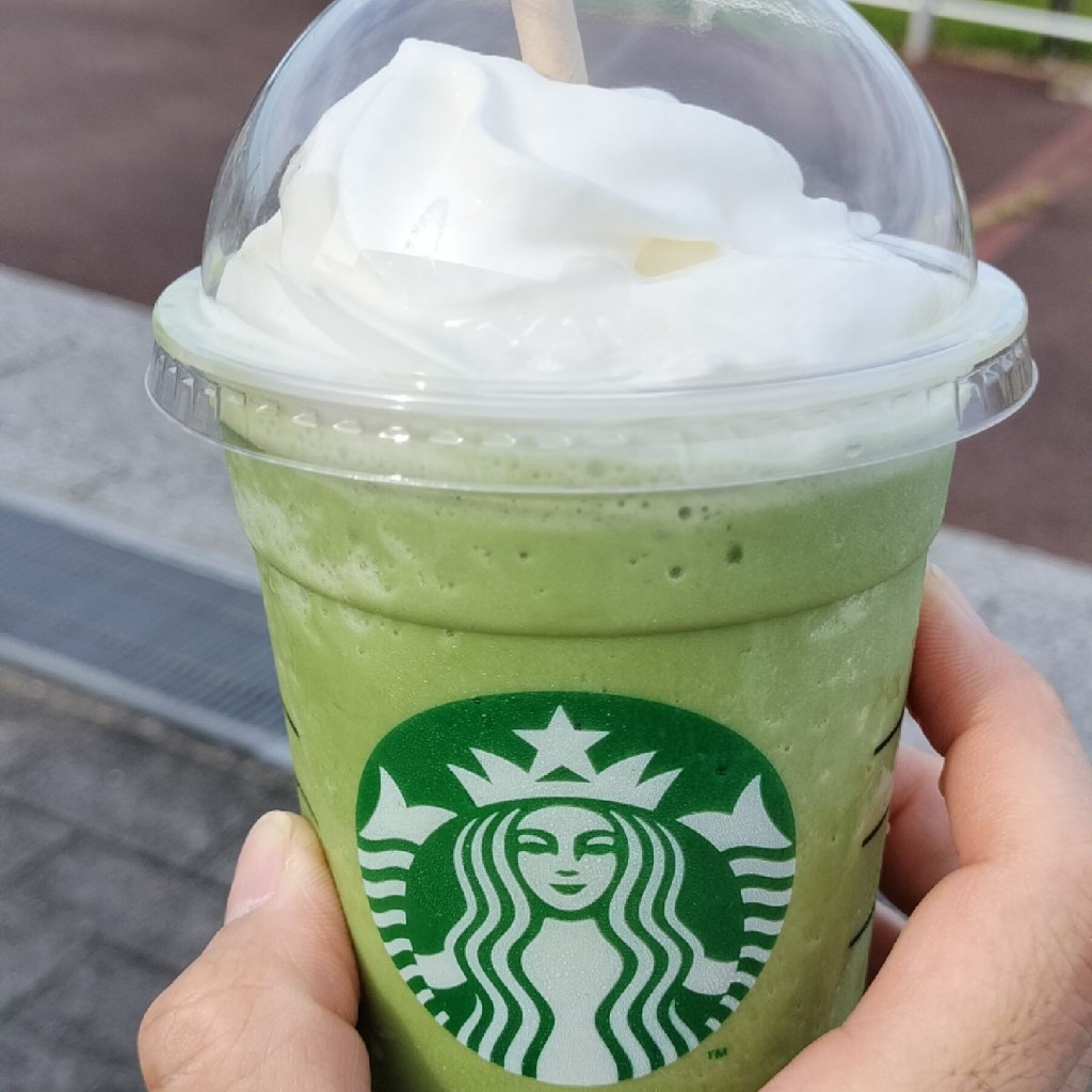 ユーザーが投稿した抹茶クリームフラペチーノの写真 - 実際訪問したユーザーが直接撮影して投稿した岩屋カフェスターバックスコーヒー 淡路サービスエリア(下り)店の写真