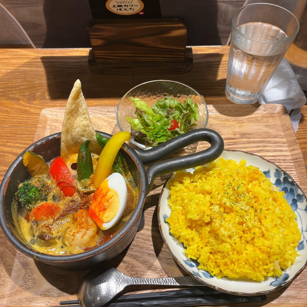 ユーザーが投稿したアサリとエビのスープ カレーの写真 - 実際訪問したユーザーが直接撮影して投稿した歌舞伎町スープカレー土鍋カリーぼんたの写真