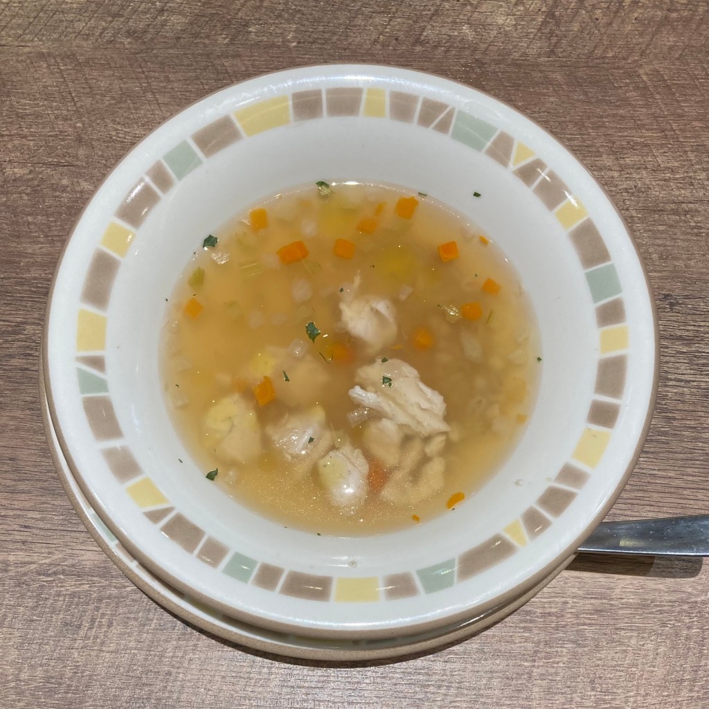 ユーザーが投稿した鶏ササミと大麦のスープの写真 - 実際訪問したユーザーが直接撮影して投稿した住吉イタリアンサイゼリヤ キャナルシティ博多店の写真
