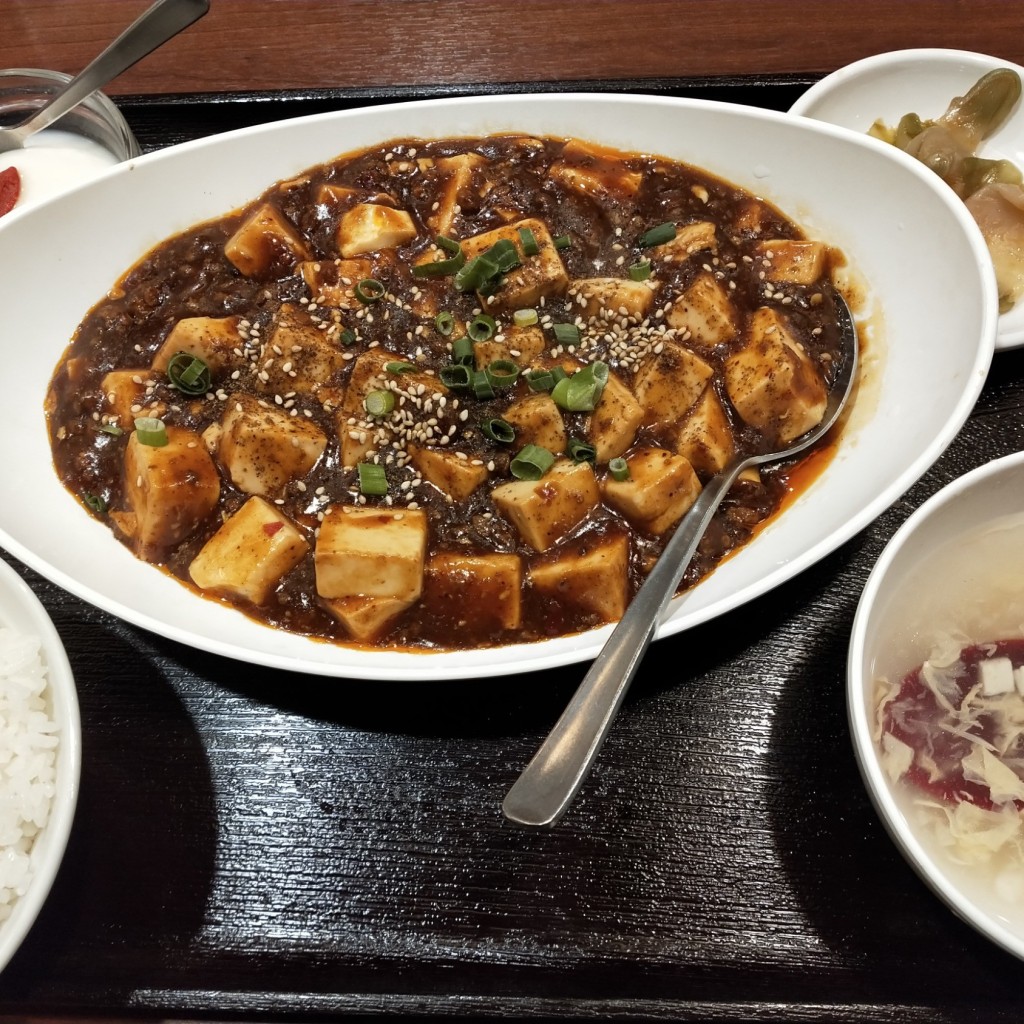 ユーザーが投稿した四川麻婆豆腐定食Lunchの写真 - 実際訪問したユーザーが直接撮影して投稿した鷹番中華料理味之郷 学芸大学駅前店の写真