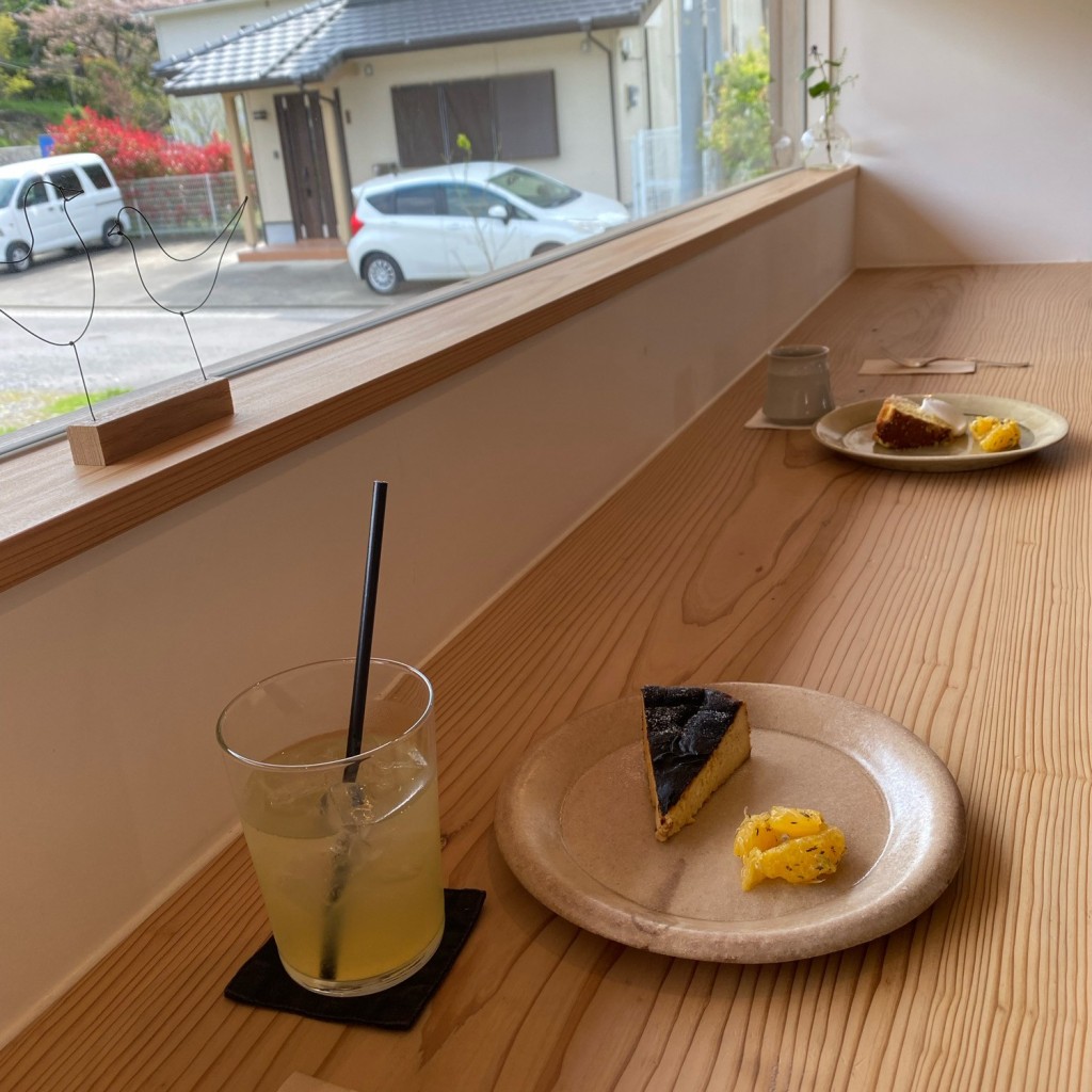 ユーザーが投稿した酒粕バスクチーズケーキの写真 - 実際訪問したユーザーが直接撮影して投稿したカフェquotidianの写真