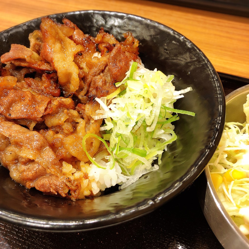 ユーザーが投稿したカルビ丼(ミニ)の写真 - 実際訪問したユーザーが直接撮影して投稿した外堀韓国料理カルビ丼とスン豆腐専門店 韓丼 小牧店の写真