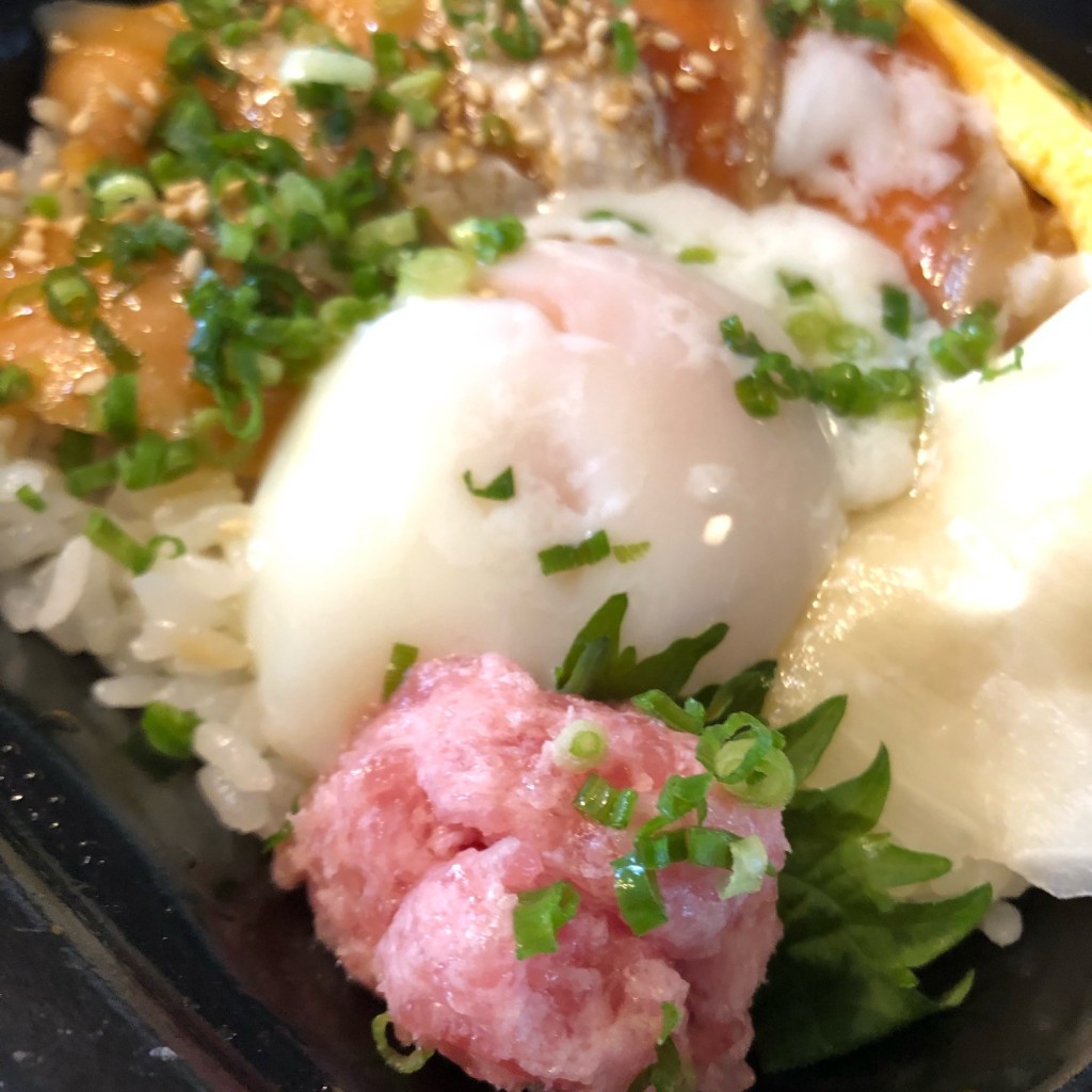 ユーザーが投稿した(11) サーモンユッケ丼の写真 - 実際訪問したユーザーが直接撮影して投稿した北沢お弁当さいちゃんの写真