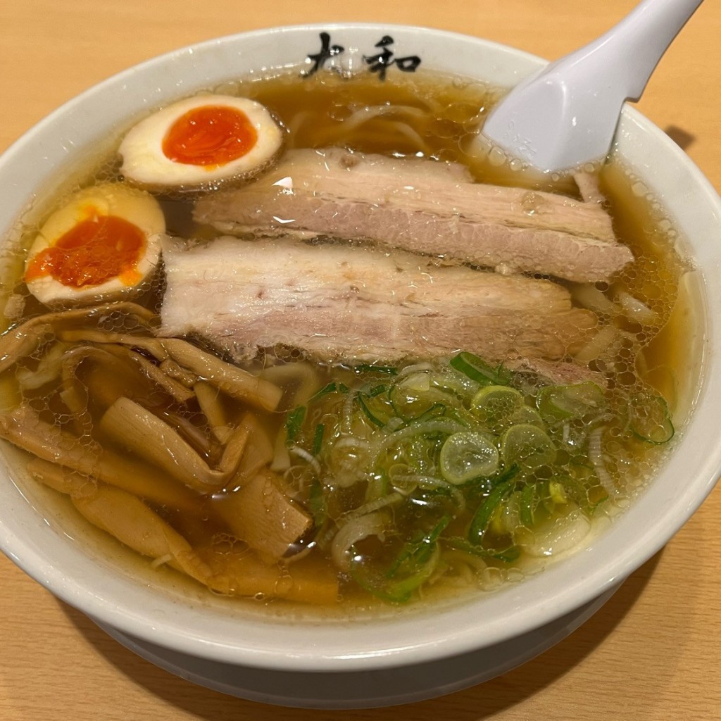 ユーザーが投稿した醤油味玉ラーメンの写真 - 実際訪問したユーザーが直接撮影して投稿した茂呂山町ラーメン / つけ麺佐野青竹手打ちラーメン 大和の写真