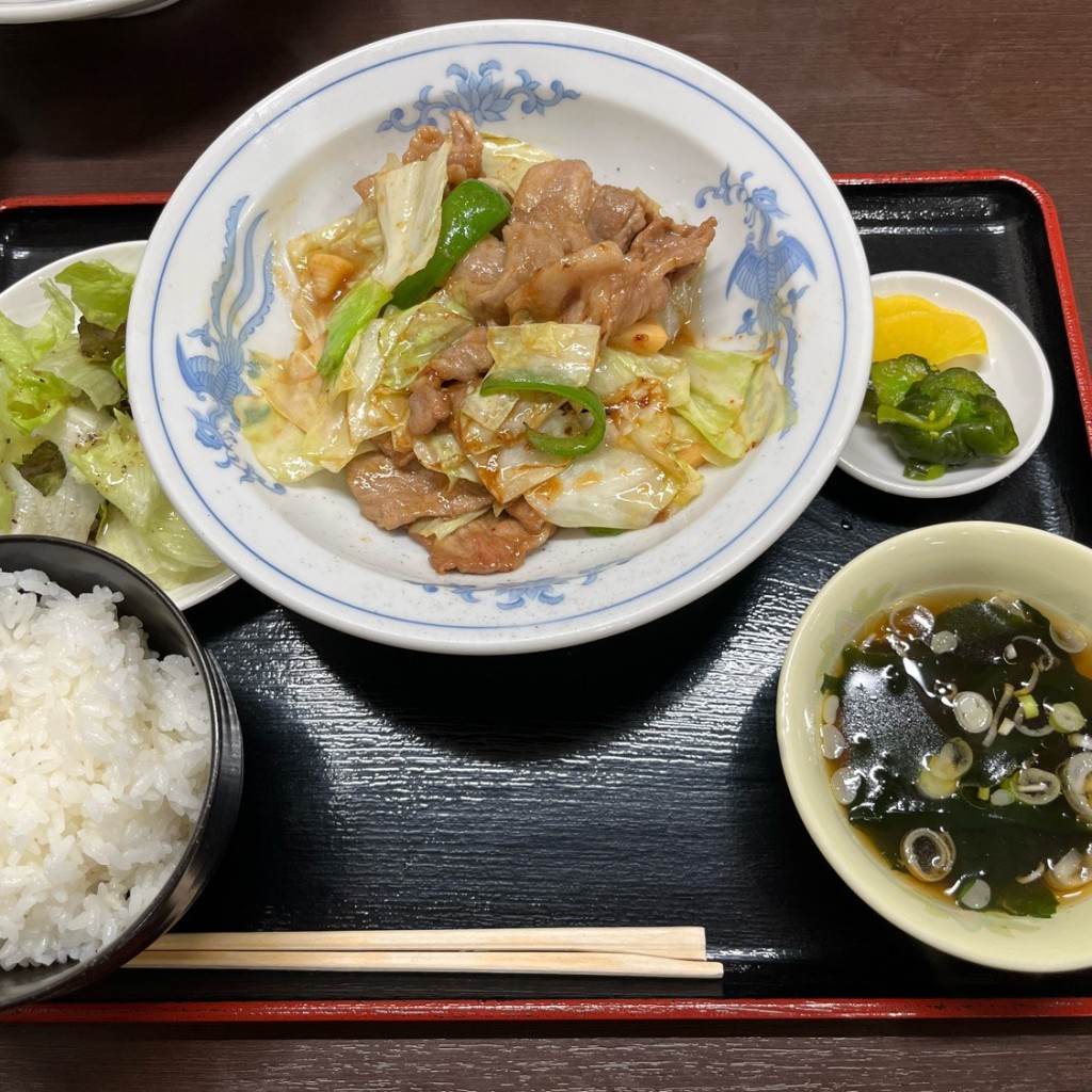 ユーザーが投稿した回鍋肉定食の写真 - 実際訪問したユーザーが直接撮影して投稿した広沢町ラーメン専門店清白の写真