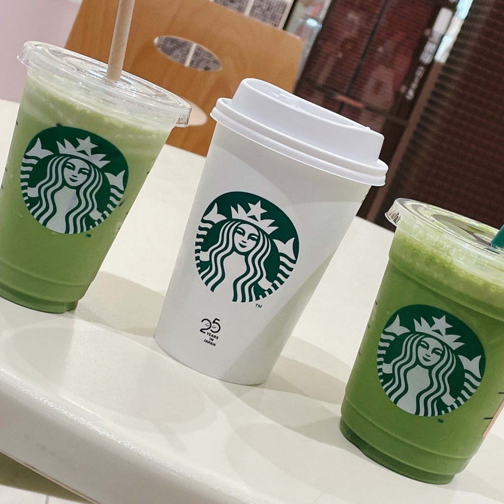 ユーザーが投稿した抹茶 ティー ラテの写真 - 実際訪問したユーザーが直接撮影して投稿した長野カフェスターバックスコーヒー リーフウォーク稲沢店の写真