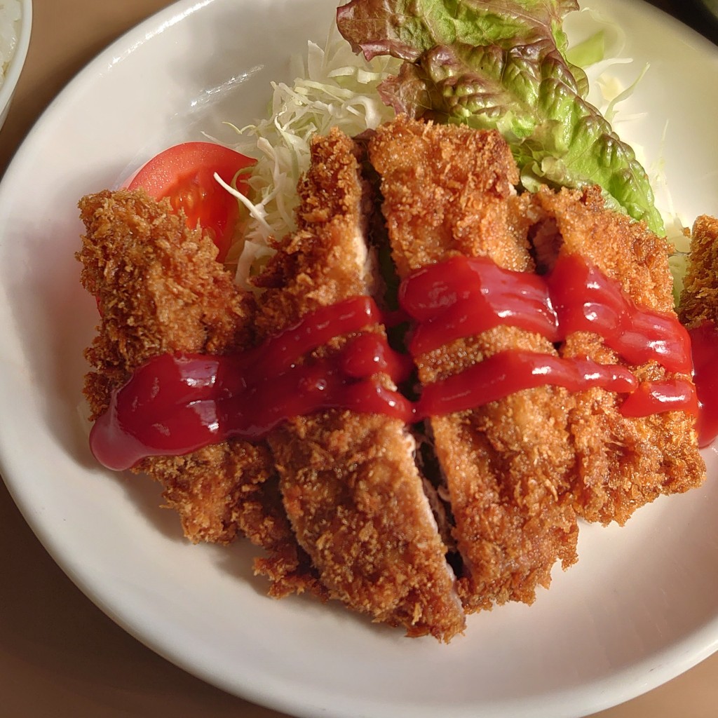 ユーザーが投稿した今日の定食(チキンカツ)の写真 - 実際訪問したユーザーが直接撮影して投稿した老松町定食屋常盤食堂の写真