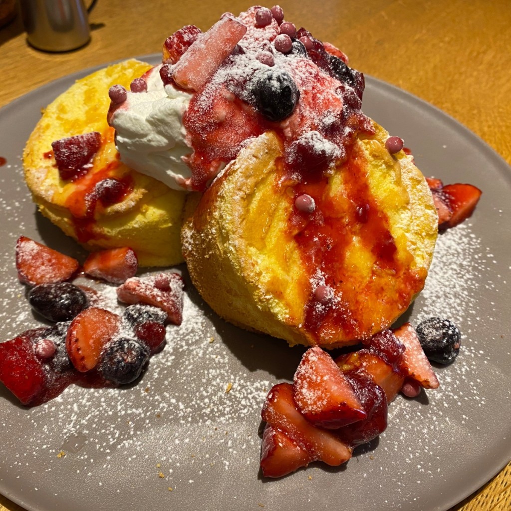 ユーザーが投稿した季節パンケーキの写真 - 実際訪問したユーザーが直接撮影して投稿した南蔵王町カフェボントレ珈琲店の写真
