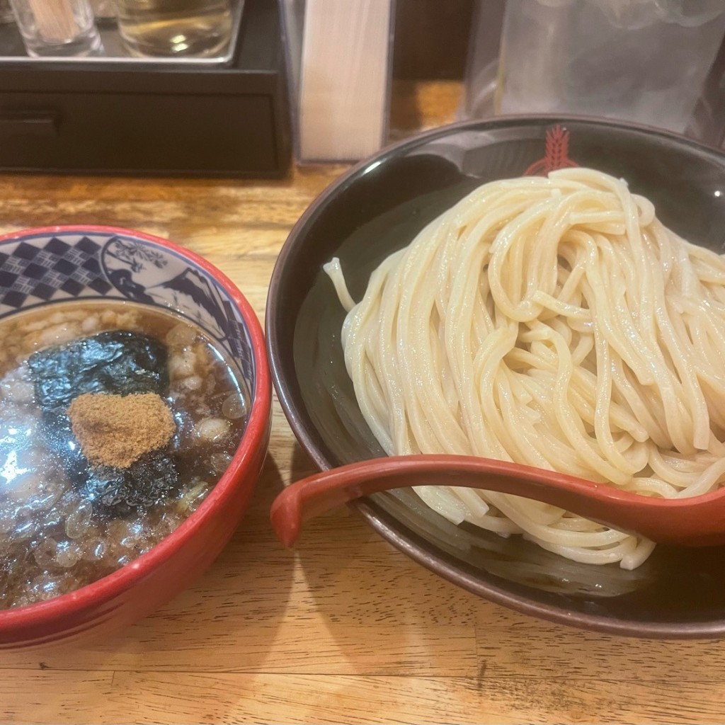 ユーザーが投稿した背脂つけ麺+肉ねぎ飯の写真 - 実際訪問したユーザーが直接撮影して投稿した有楽町つけ麺専門店三田製麺所 有楽町店の写真