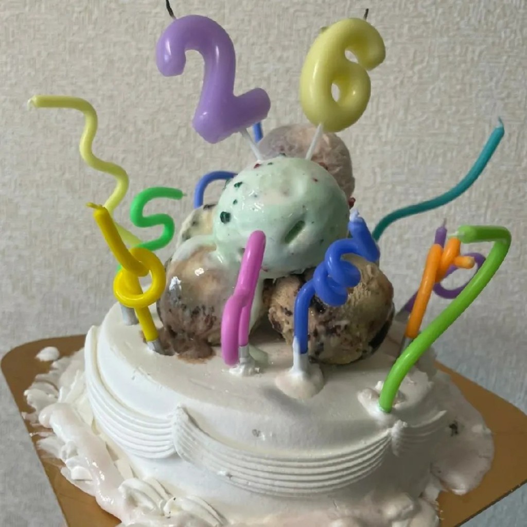 ユーザーが投稿した31デコケーキ パステルブルー カラフルの写真 - 実際訪問したユーザーが直接撮影して投稿した大小路町アイスクリームサーティワンアイスクリーム 薩摩川内店の写真