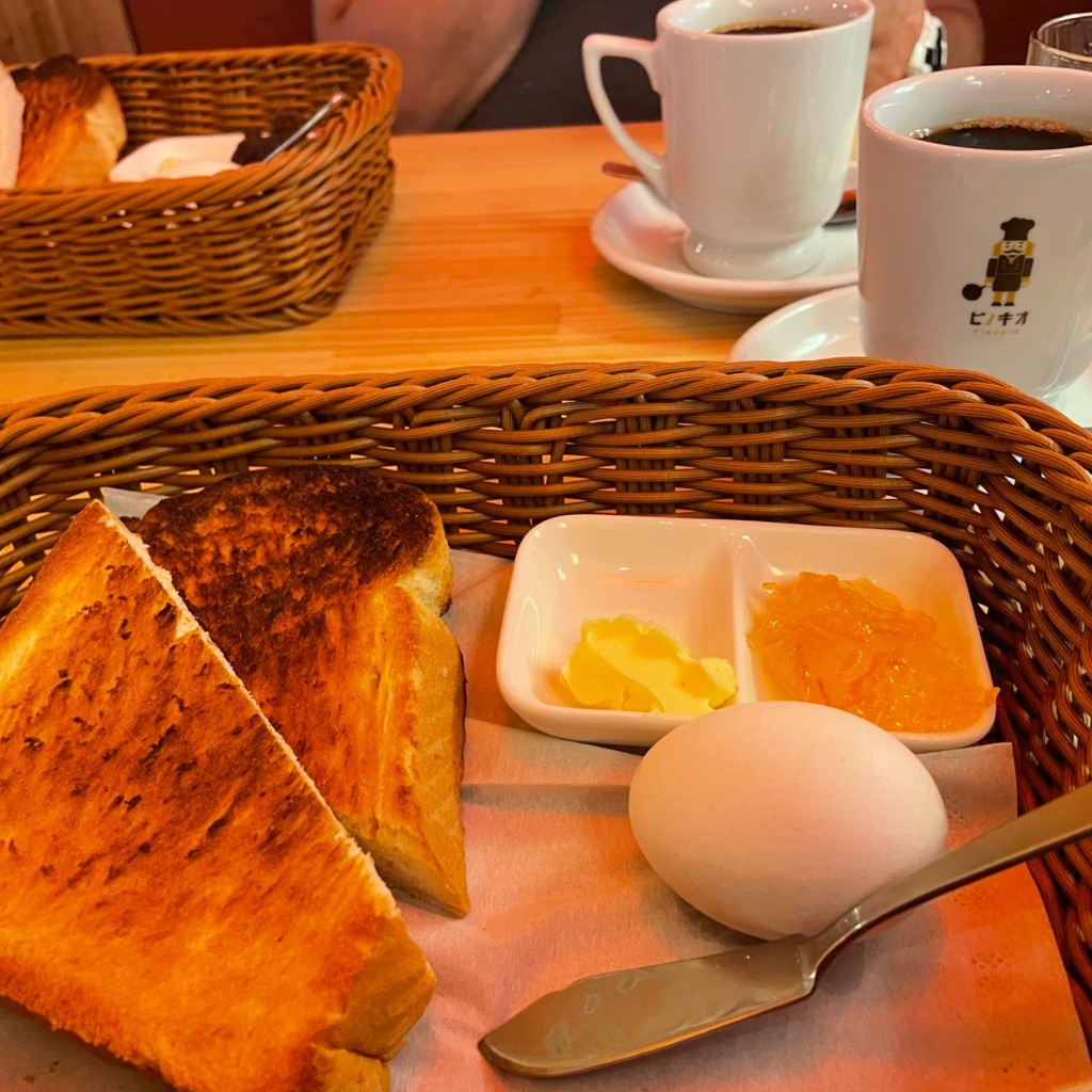 ユーザーが投稿したモーニング (湯種トースト)の写真 - 実際訪問したユーザーが直接撮影して投稿した横枕喫茶店喫茶店ピノキオ 荒本店の写真