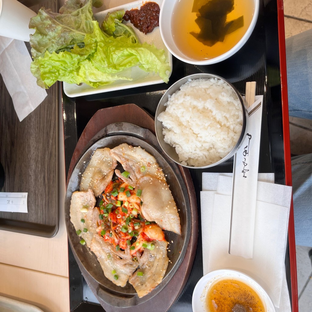 ユーザーが投稿した塩三枚肉定食の写真 - 実際訪問したユーザーが直接撮影して投稿した川崎韓国料理吾照里 イオン羽生店の写真