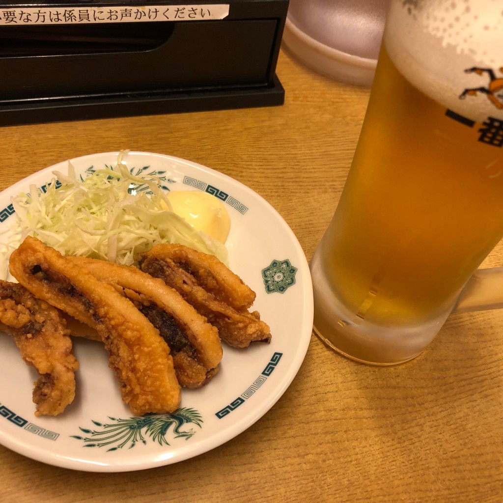 ユーザーが投稿した生ビール290円の写真 - 実際訪問したユーザーが直接撮影して投稿した弥生町中華料理日高屋 越谷駅前店の写真