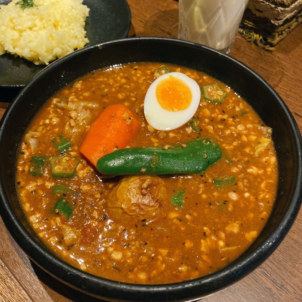 ユーザーが投稿したラム挽肉とオクラの納豆カレーの写真 - 実際訪問したユーザーが直接撮影して投稿した南五条西スープカレーSHO-RIN すすきの店の写真