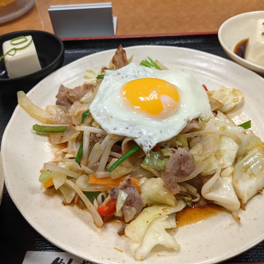 ユーザーが投稿した野菜炒め定食の写真 - 実際訪問したユーザーが直接撮影して投稿した小久保定食屋宮本むなし JR西明石駅前店の写真