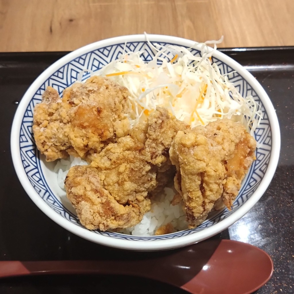 ユーザーが投稿したから揚丼の写真 - 実際訪問したユーザーが直接撮影して投稿した中央牛丼吉野家 山口中央店の写真