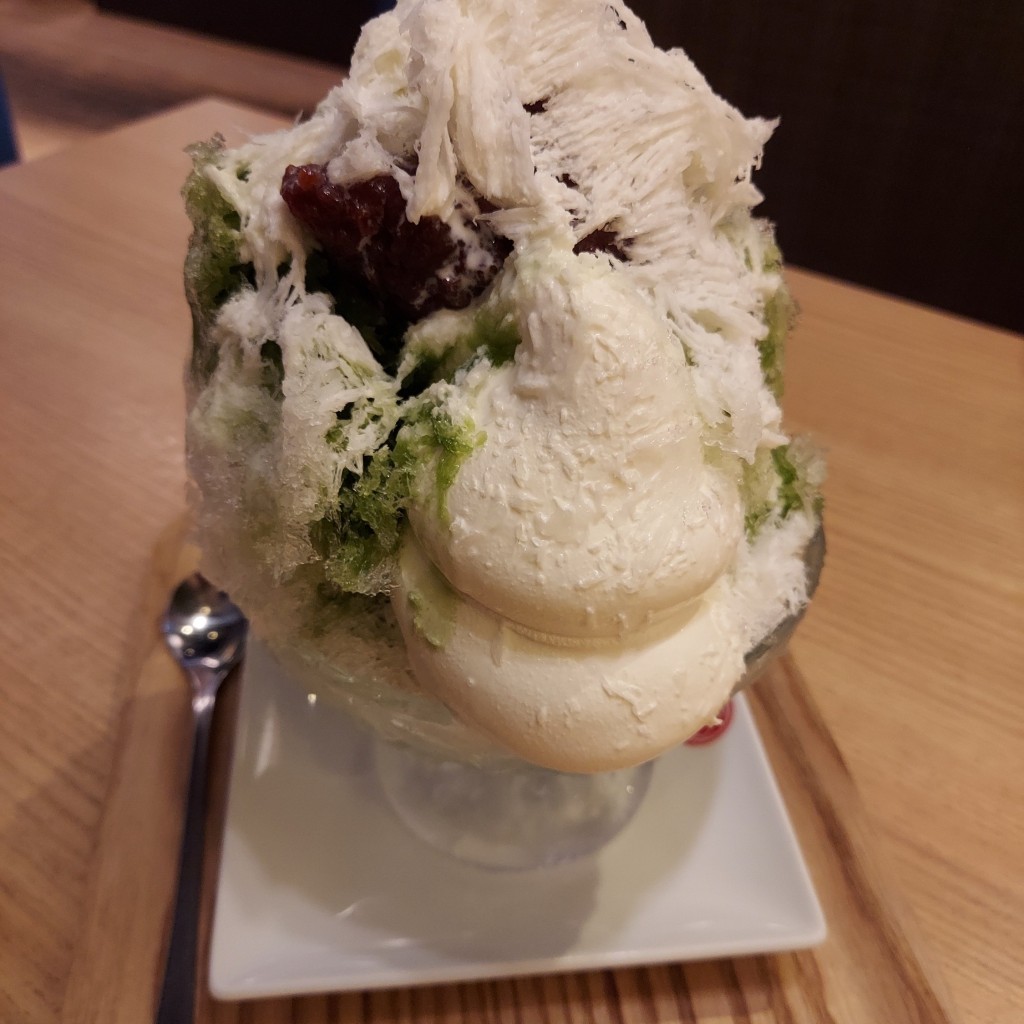 ユーザーが投稿した抹茶のかき氷の写真 - 実際訪問したユーザーが直接撮影して投稿した庄野羽山カフェ乃町珈琲店の写真