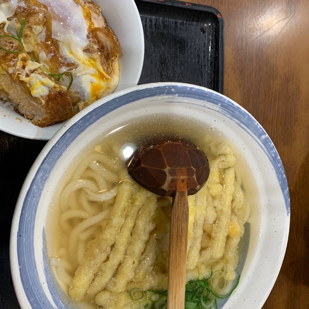 ユーザーが投稿したカツ丼ごぼう天うどんの写真 - 実際訪問したユーザーが直接撮影して投稿した角子南うどん鳴門うどん 大在店の写真