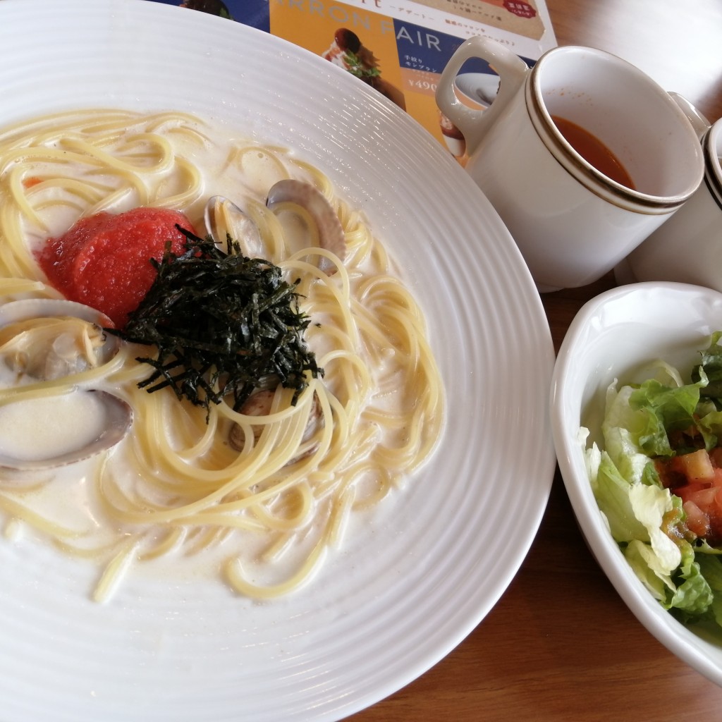 ユーザーが投稿したLunchあさり明太スパの写真 - 実際訪問したユーザーが直接撮影して投稿した塩原ファミリーレストランココス 大橋店の写真