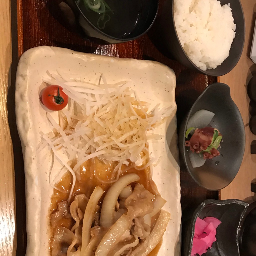 ユーザーが投稿した生姜焼き定食の写真 - 実際訪問したユーザーが直接撮影して投稿した北七条西居酒屋魚吉 札幌駅前本店の写真