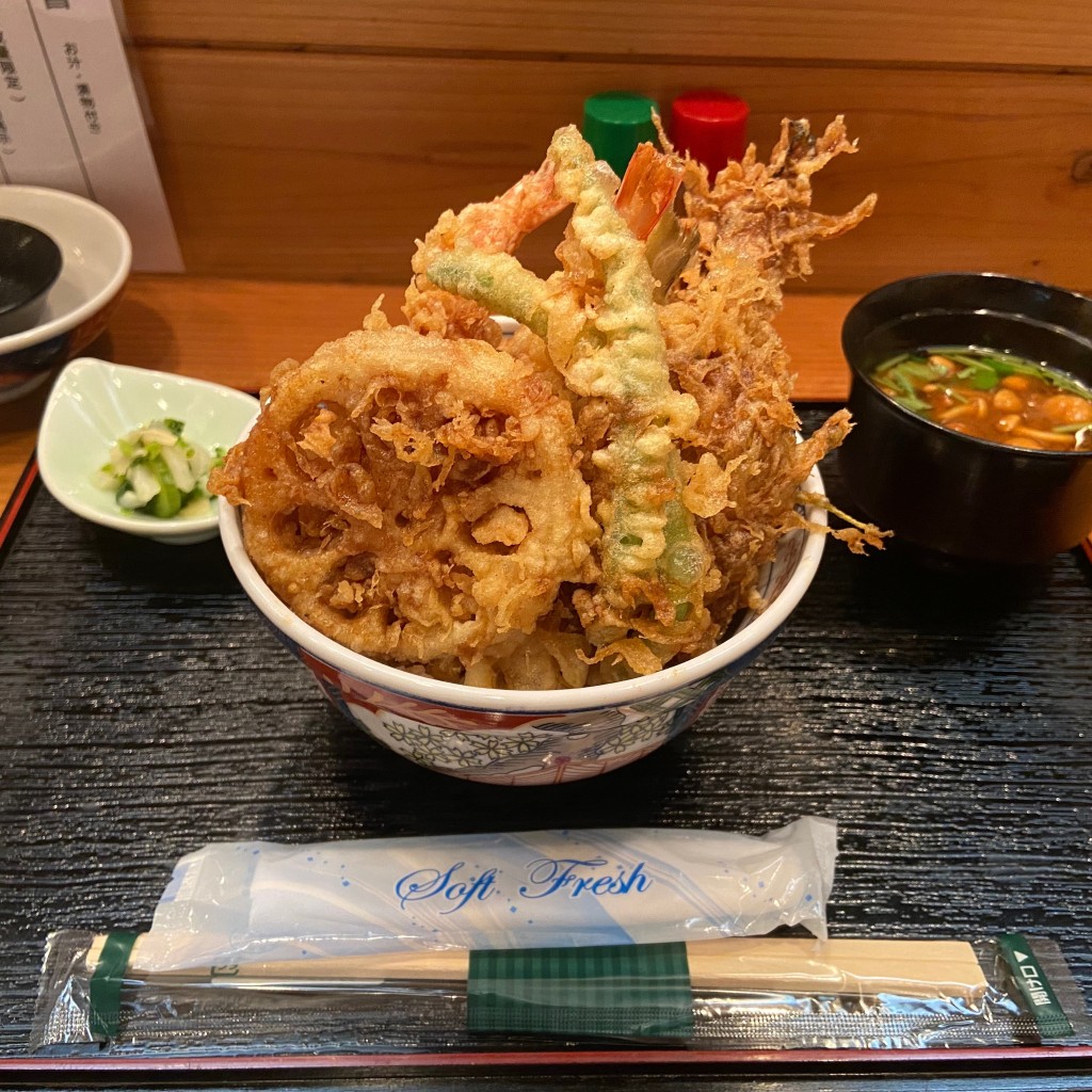 ユーザーが投稿した海鮮天丼の写真 - 実際訪問したユーザーが直接撮影して投稿した栄町天ぷら我天の写真