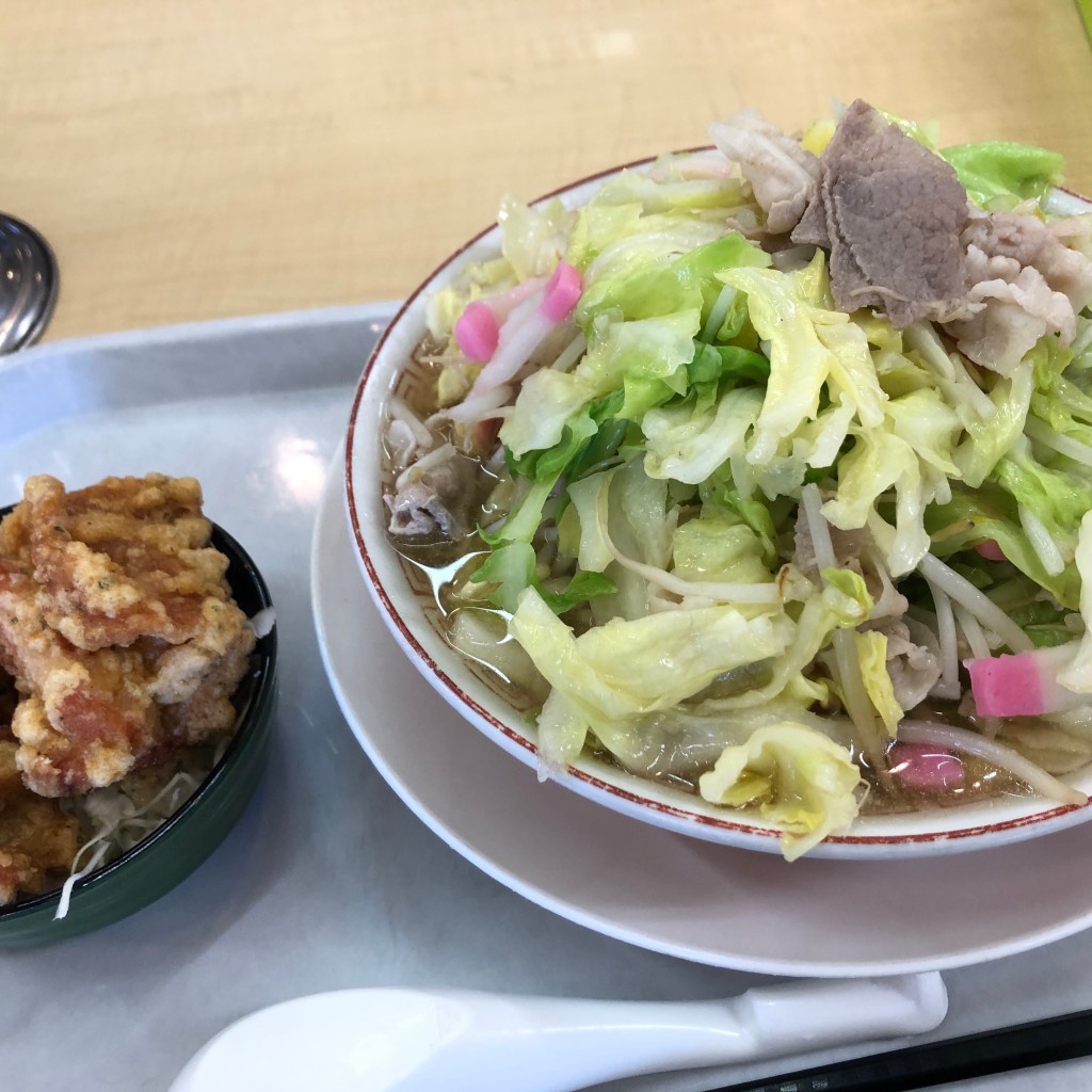 ユーザーが投稿したちゃんぽん唐揚げ2個付きの写真 - 実際訪問したユーザーが直接撮影して投稿した南栄定食屋トラックターミナル食堂の写真