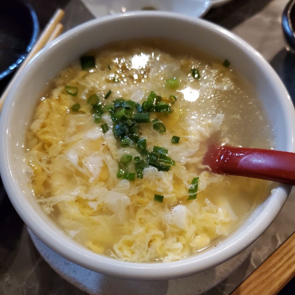 ユーザーが投稿した卵スープの写真 - 実際訪問したユーザーが直接撮影して投稿した泉本町焼肉炭火焼肉 康の写真