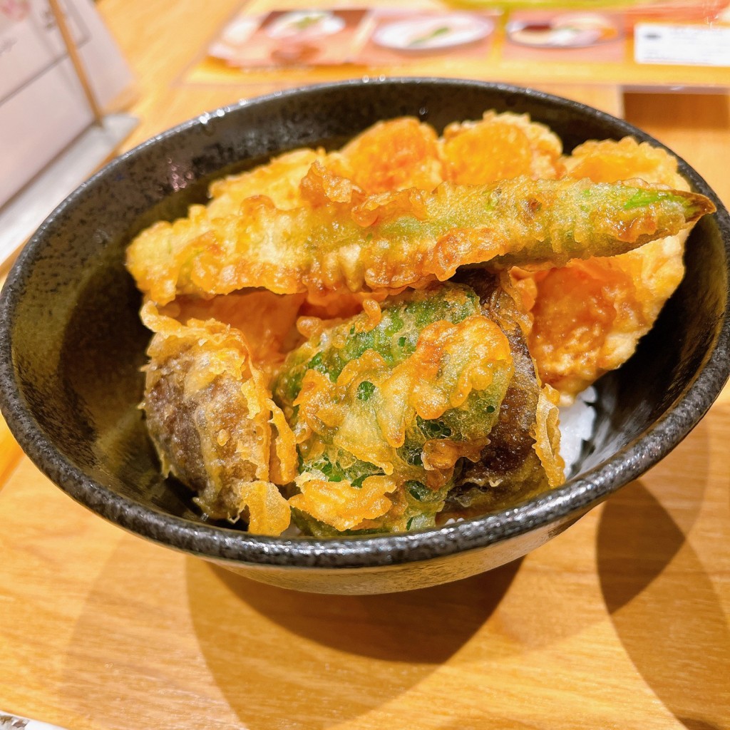 ユーザーが投稿した彩り野菜天丼の写真 - 実際訪問したユーザーが直接撮影して投稿した松原町洋食みのる食堂 エキエ広島店の写真