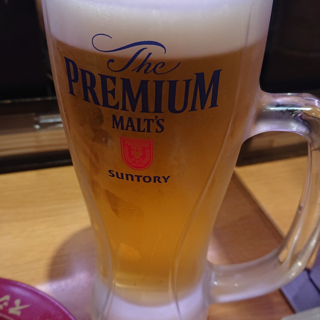 ユーザーが投稿した480円生ビールの写真 - 実際訪問したユーザーが直接撮影して投稿した博多駅南回転寿司スシロー博多駅南店の写真