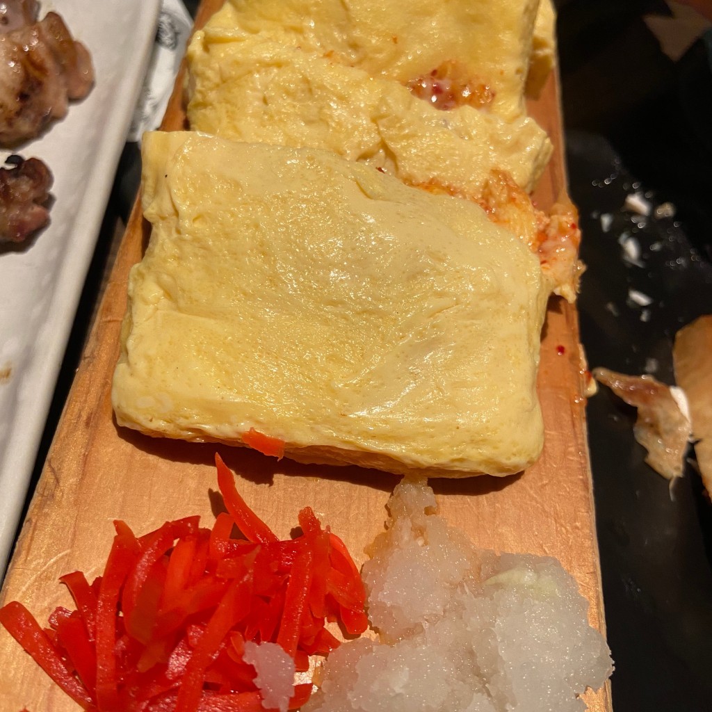 ユーザーが投稿したキムチーズ出し巻きの写真 - 実際訪問したユーザーが直接撮影して投稿した大手居酒屋きはちらくはち 駅前店の写真