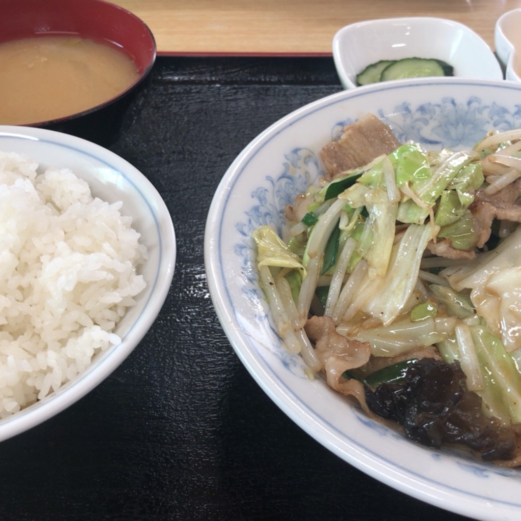 ユーザーが投稿したLunch肉野菜定食の写真 - 実際訪問したユーザーが直接撮影して投稿した福島町中華料理丸長の写真