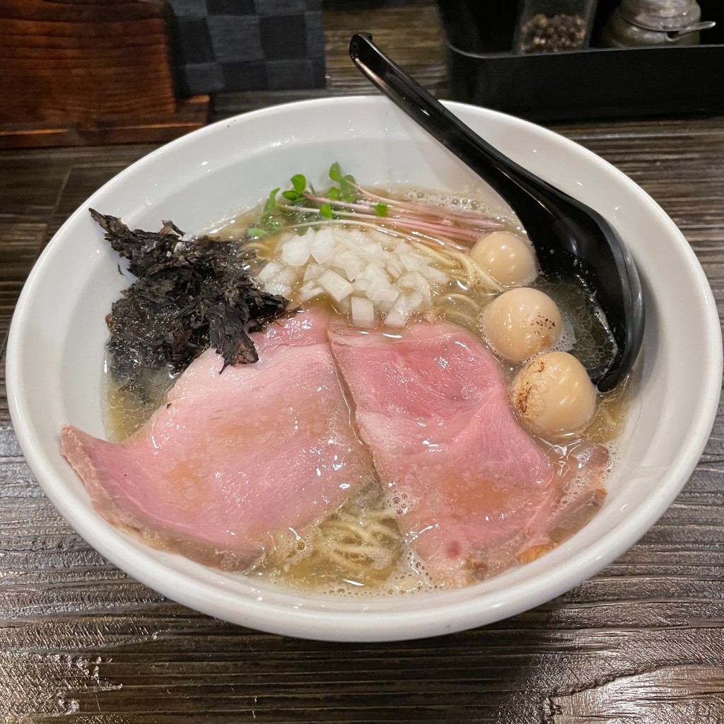 ユーザーが投稿した煮干しラーメンの写真 - 実際訪問したユーザーが直接撮影して投稿した足代南ラーメン専門店魚々麺 園の写真