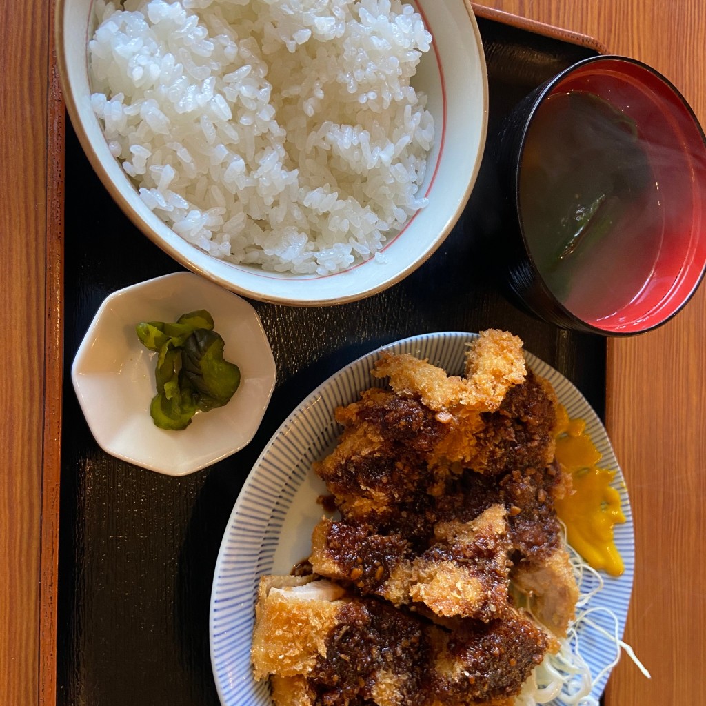 ユーザーが投稿した若鶏味噌カツ定食の写真 - 実際訪問したユーザーが直接撮影して投稿した北町天ぷら天ぷら酒場 大地の写真
