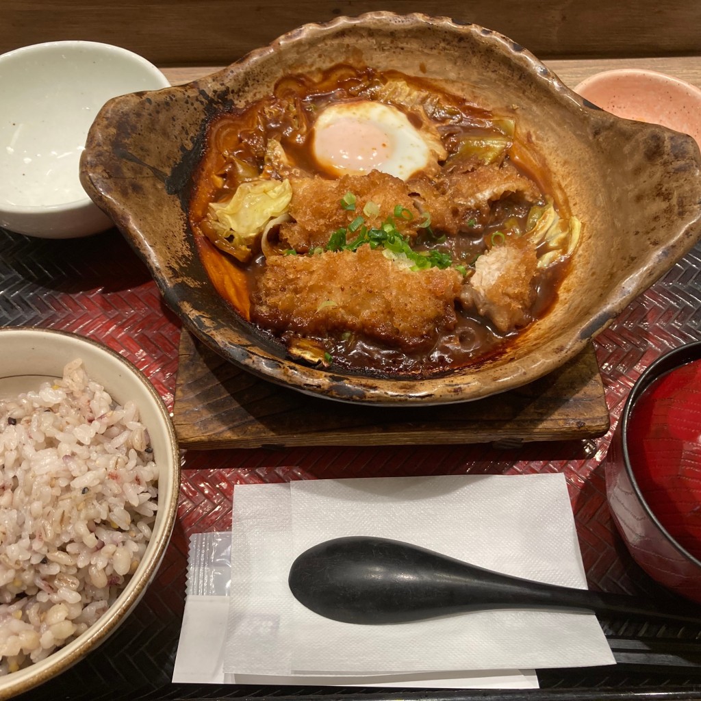 ユーザーが投稿した[定食]チキン味噌かつ煮の写真 - 実際訪問したユーザーが直接撮影して投稿した高幡定食屋大戸屋 高幡不動SC店の写真