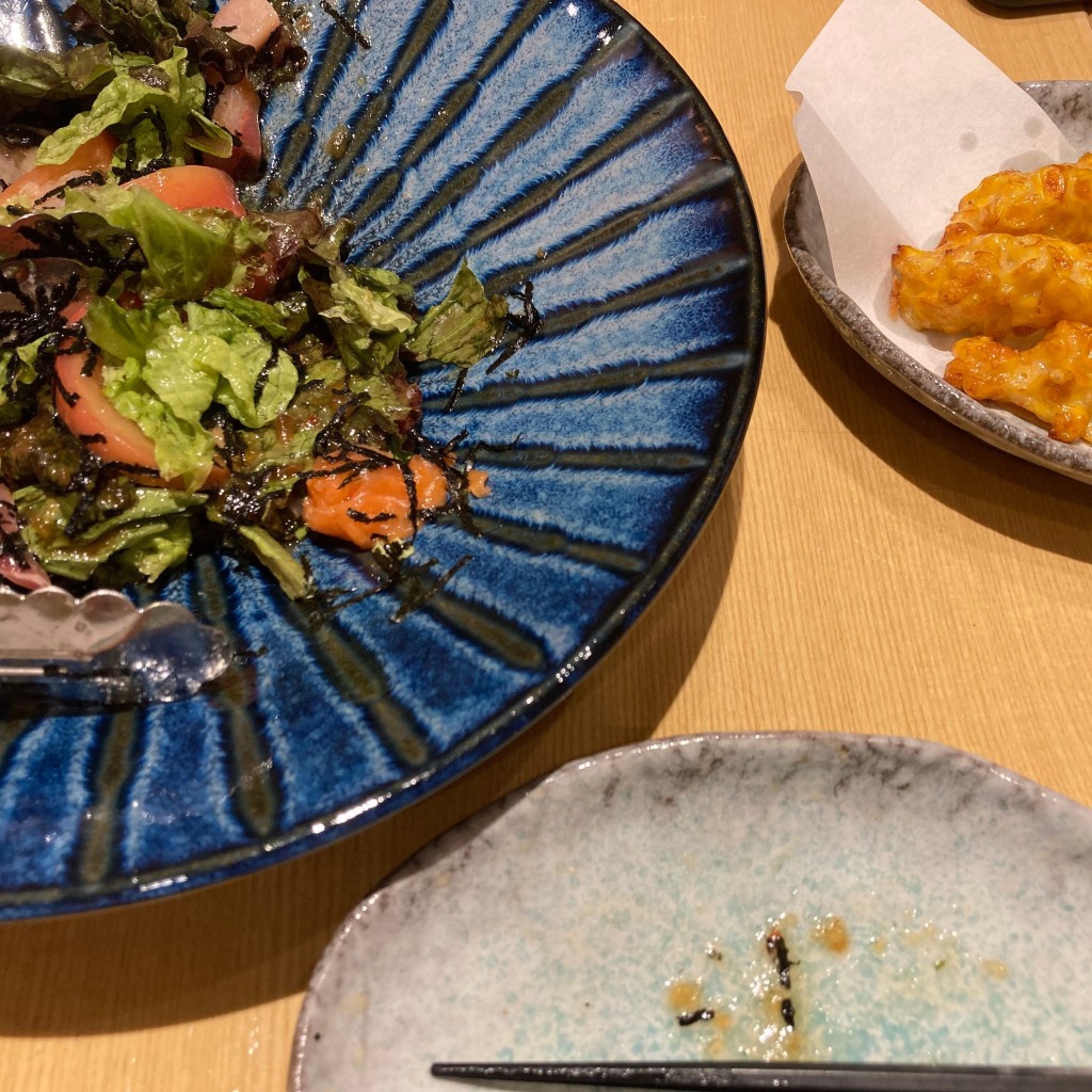 ユーザーが投稿した海鮮サラダの写真 - 実際訪問したユーザーが直接撮影して投稿した神田神保町居酒屋海の幸 林家の写真