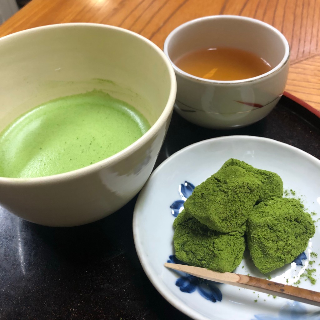 ユーザーが投稿した抹茶わらび餅セットの写真 - 実際訪問したユーザーが直接撮影して投稿した宇治日本茶専門店三星園 上林三入本店の写真