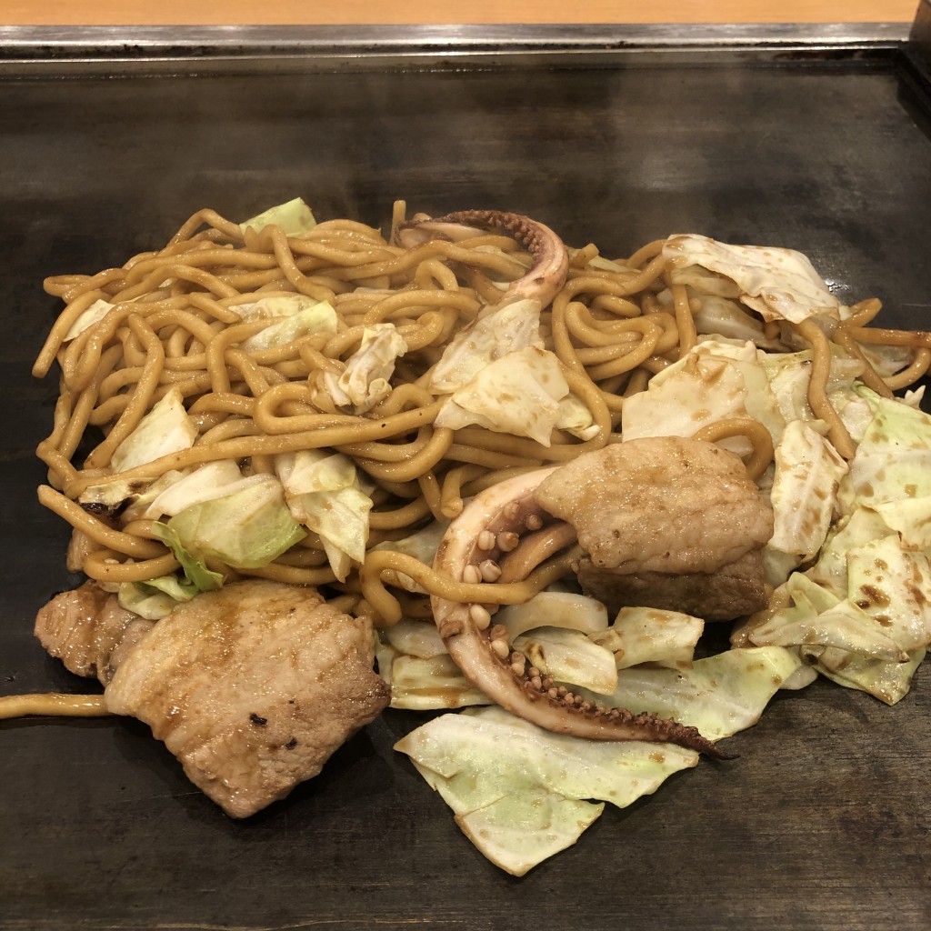 ユーザーが投稿した焼きそば定食の写真 - 実際訪問したユーザーが直接撮影して投稿した久度お好み焼き鶴橋風月 りーべる王寺店の写真