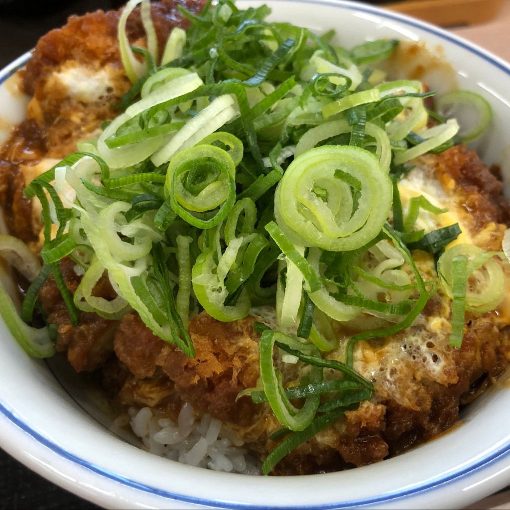 ユーザーが投稿した青ねぎ味噌チキンカツ丼の写真 - 実際訪問したユーザーが直接撮影して投稿したとんかつかつや 代々木駅前店の写真