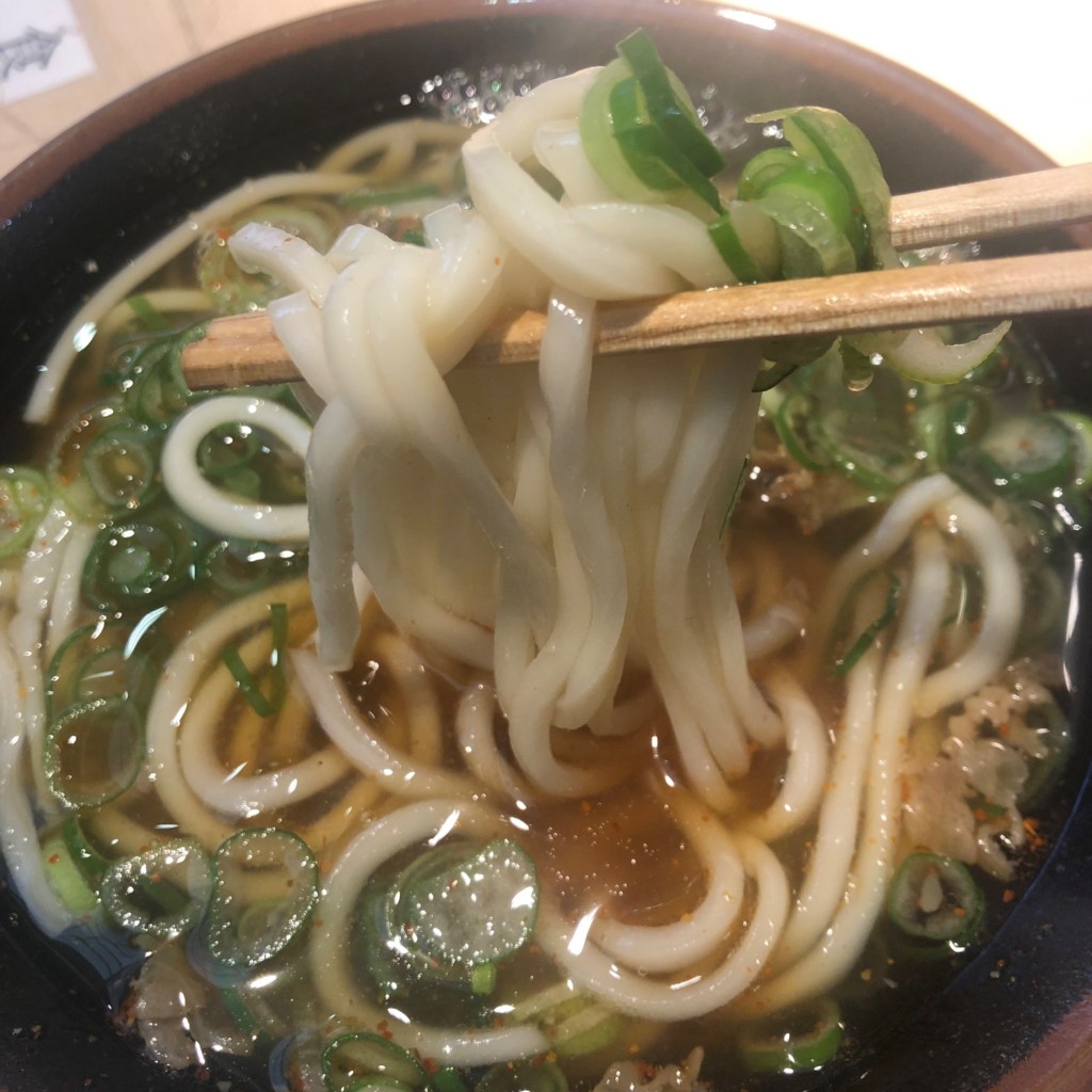 ユーザーが投稿した肉生姜うどん(細麺)の写真 - 実際訪問したユーザーが直接撮影して投稿した東野田町うどん京橋うどんの写真