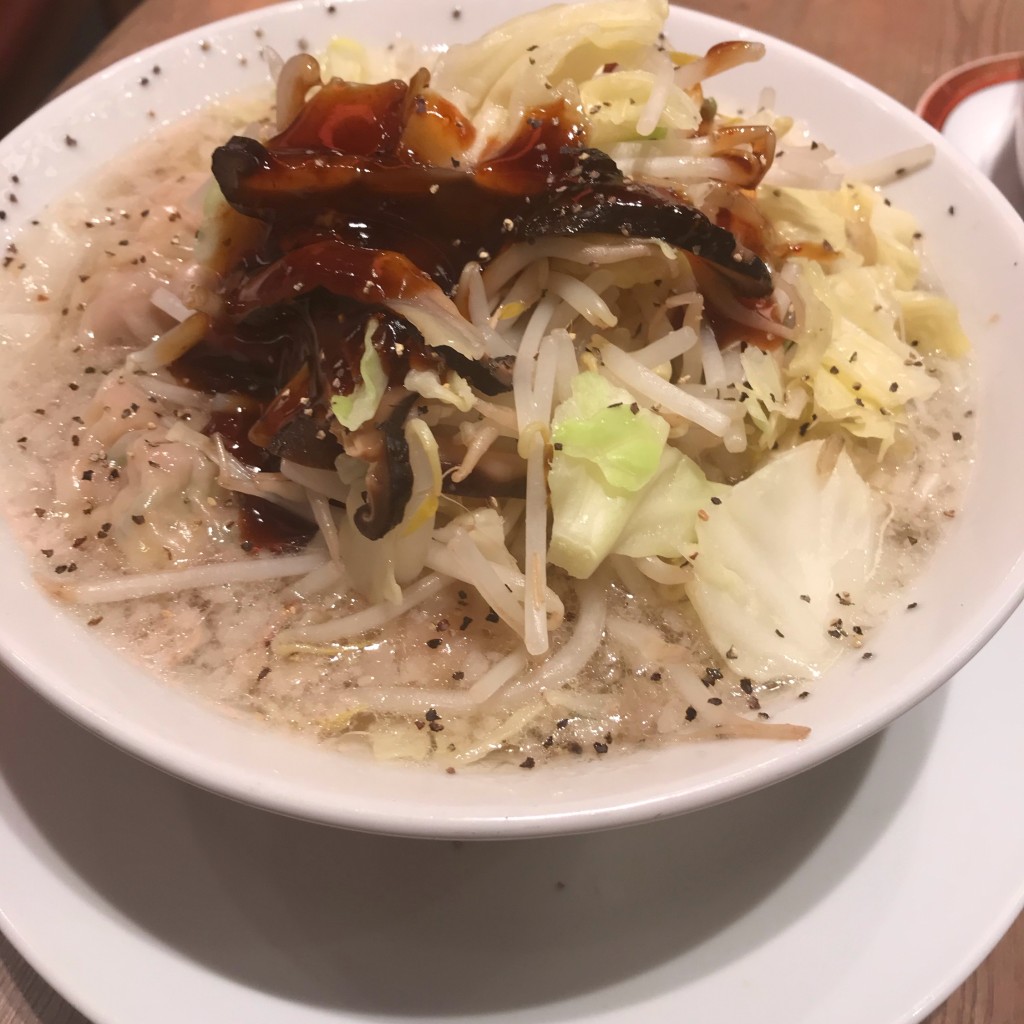 ユーザーが投稿した野菜粗挽き雲呑麺の写真 - 実際訪問したユーザーが直接撮影して投稿した芝浦ラーメン専門店広州市場 田町店の写真